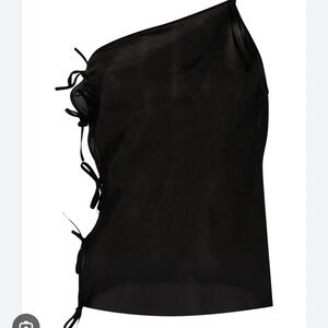 Rick Owens One shoulder side tie silk top